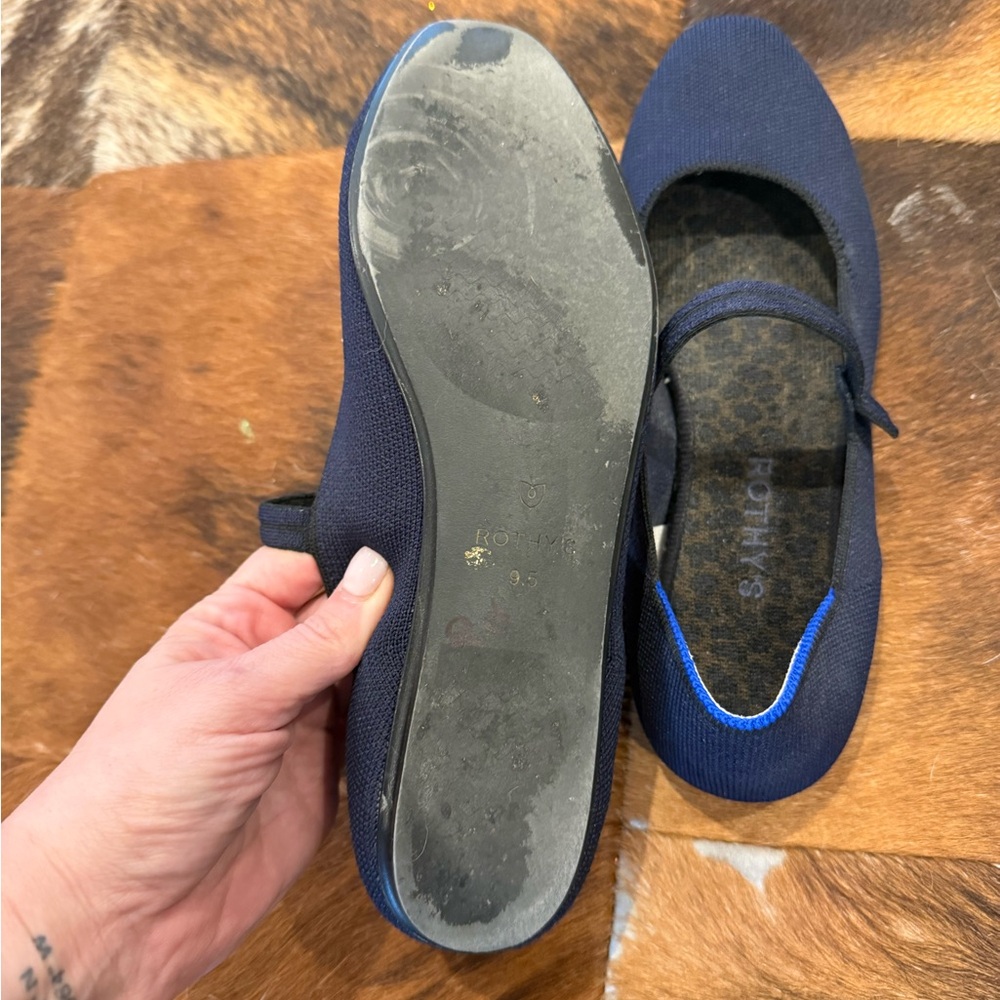 Rothy's Navy Mary Jane Flats with Strap - Picture 6 of 9